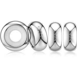 Luxury 925 Sterling Silver Bead Stoppers for Pandora Bracelets, Durable Spacer C